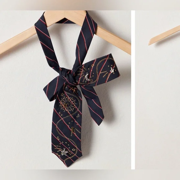 NWT Free People Tricia Fix Embellished Tie - blue - one size / ALL - Picture 3 of 13